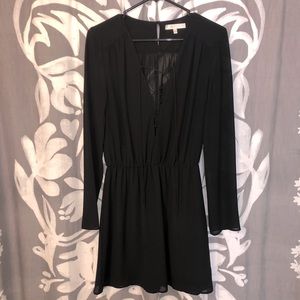 Wayf Nordstrom Lace Up Black Dress